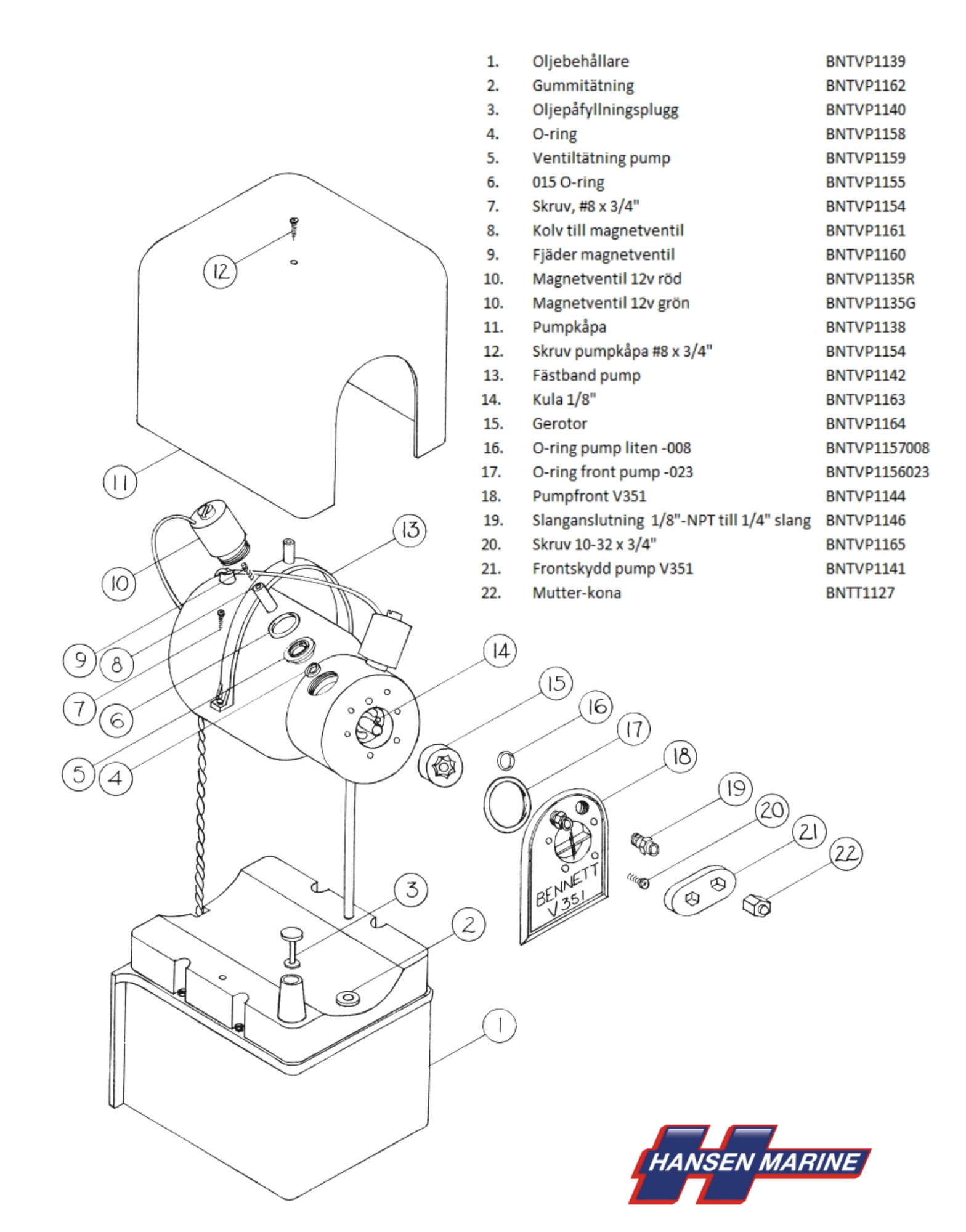 Hydraulpump 12V